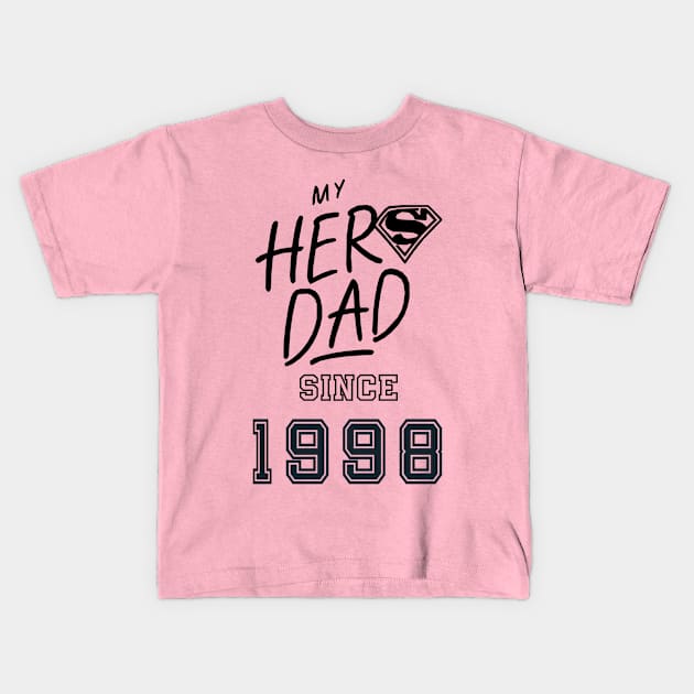 My Hero Dad 1998 Kids T-Shirt by DavidBriotArt